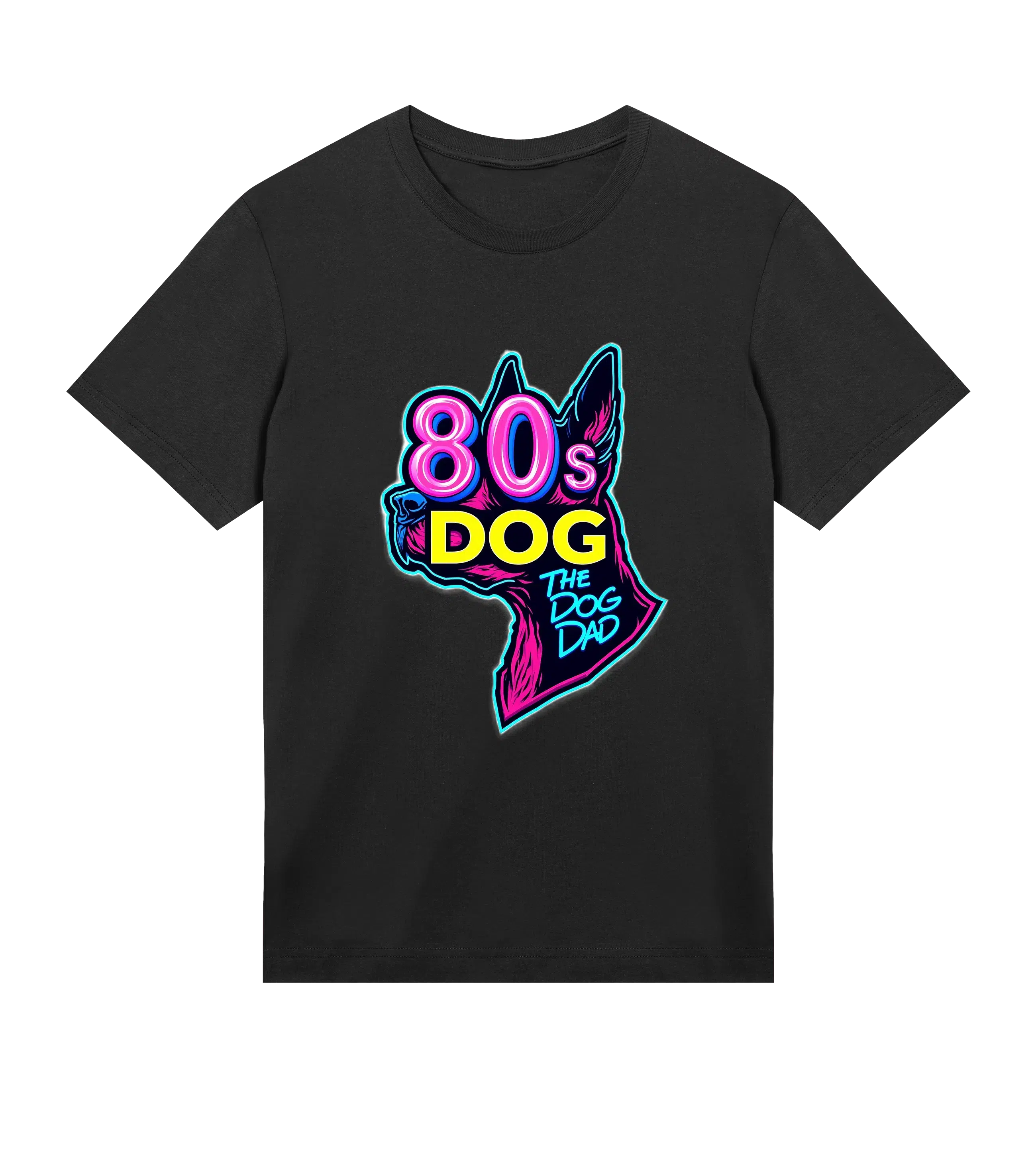 80s Dog T-Shirt - Dog Dad t-shirt - THE DOG DAD - #color_black