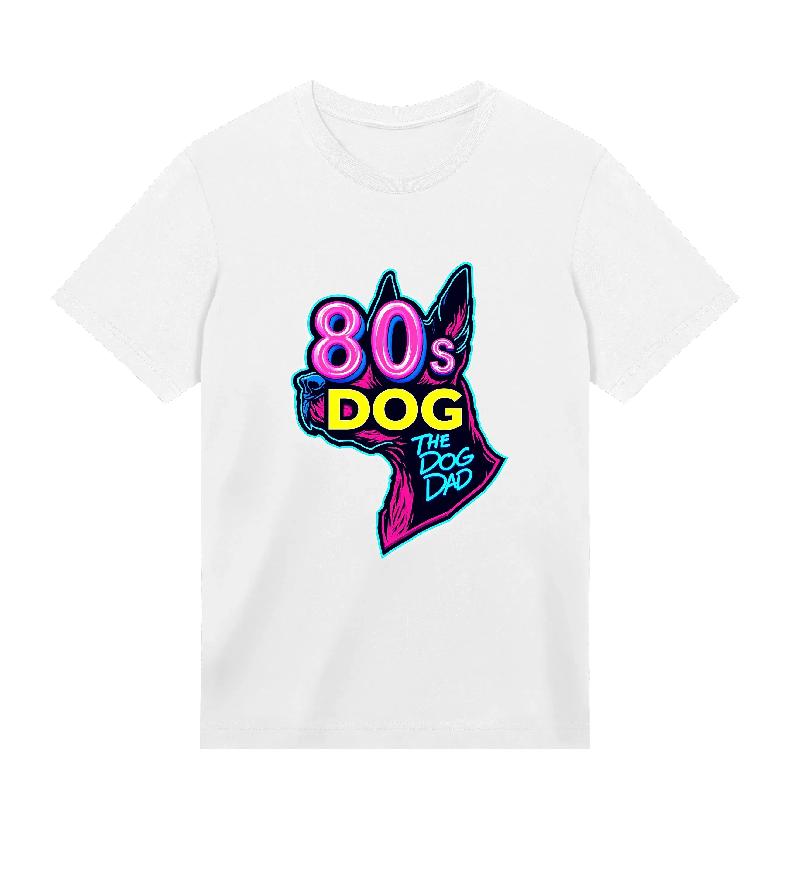 80s Dog T-Shirt - Dog Dad t-shirt - THE DOG DAD - #color_white