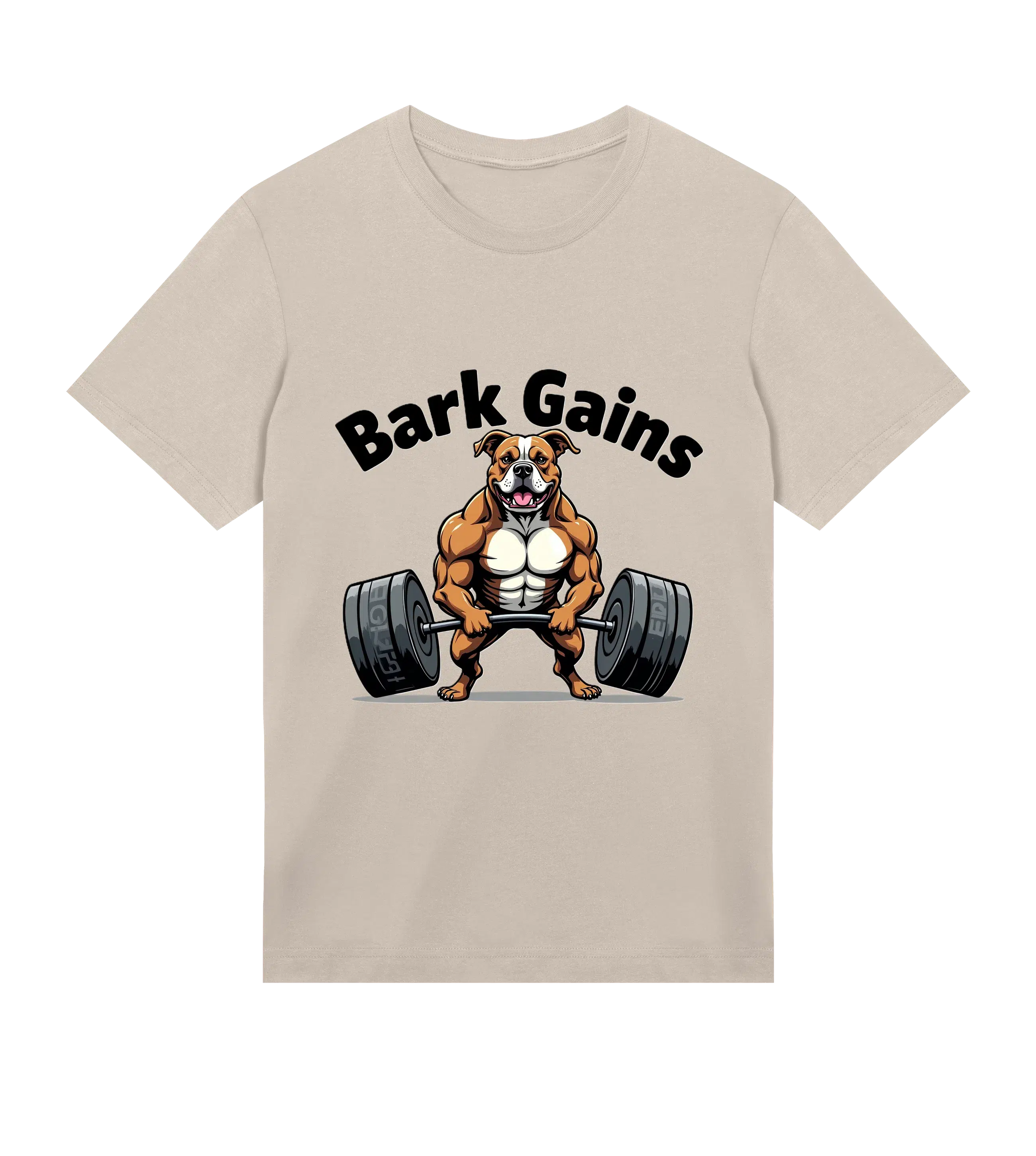 Bark Gains T-Shirt - Dog Dad t-shirt - THE DOG DAD - #color_sand