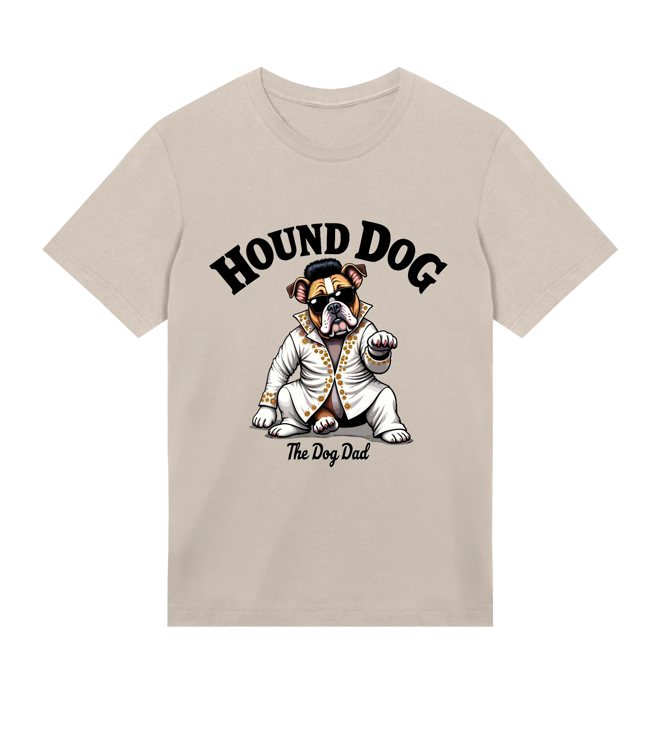 Hound Dog T-Shirt - Dog Dad t-shirt - THE DOG DAD - #color_sand