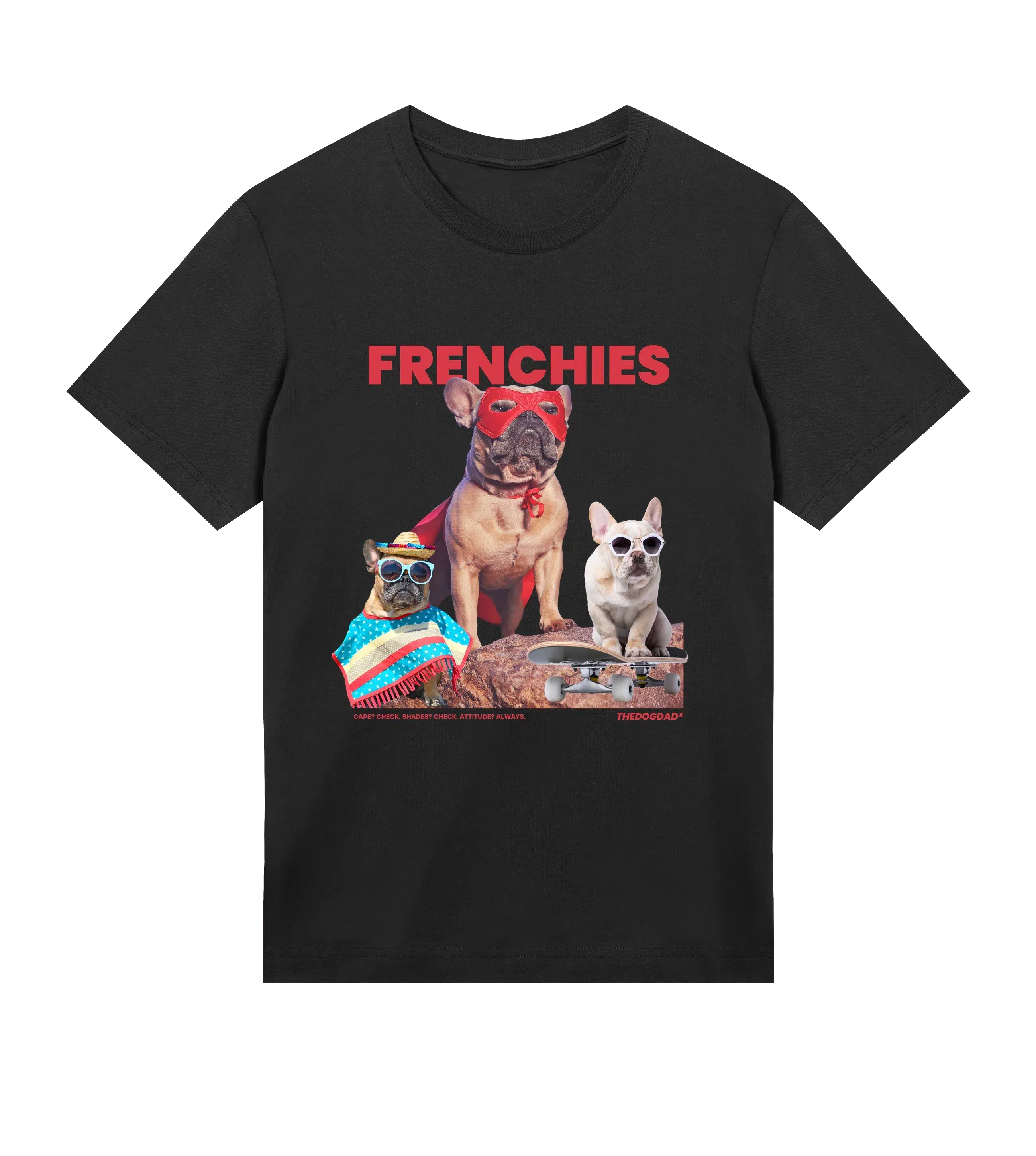 The Dog Dad® The Frenchies T-Shirt - Dog Dad t-shirt in #color_black