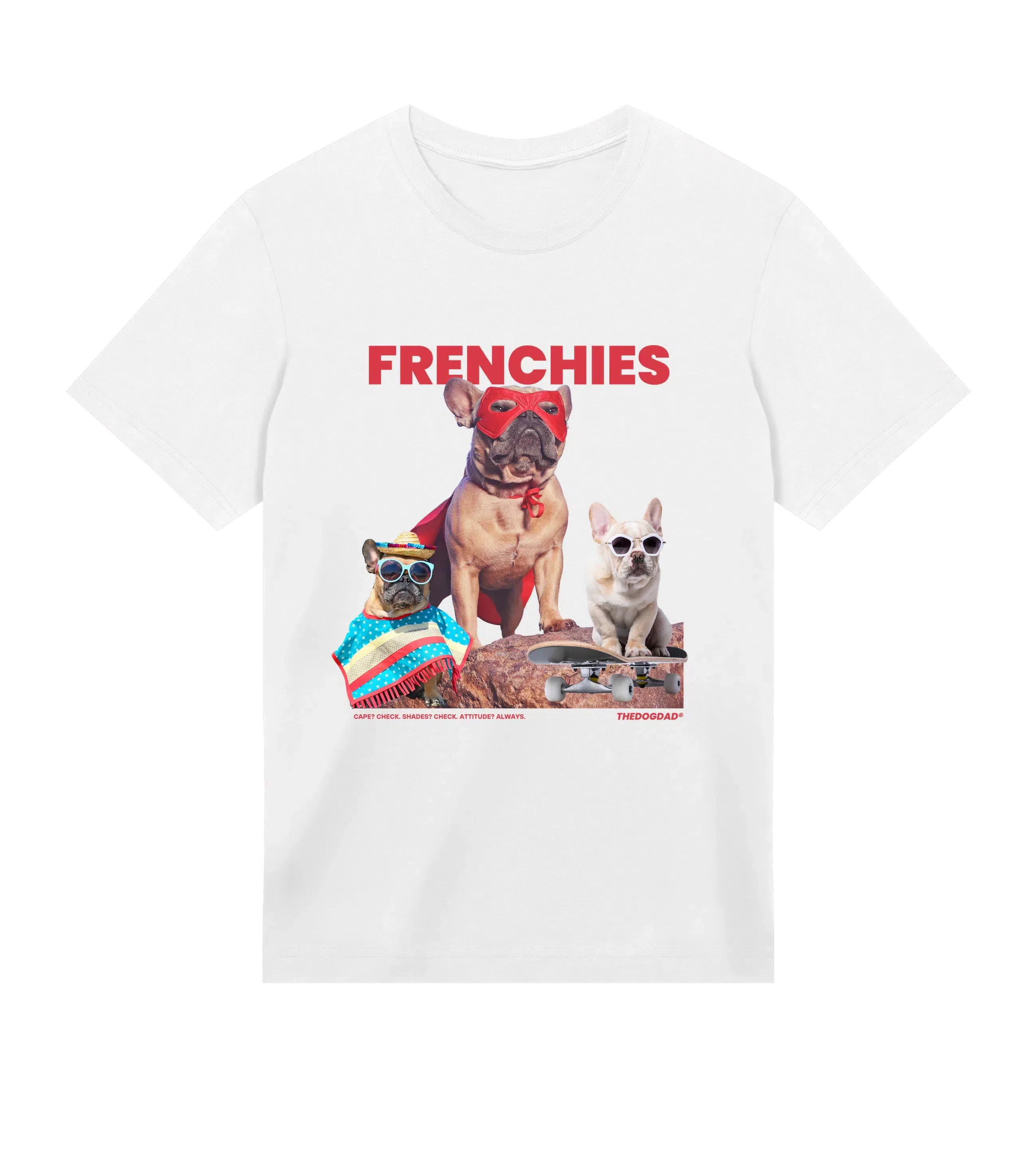 The Dog Dad® The Frenchies T-Shirt - Dog Dad t-shirt in #color_white