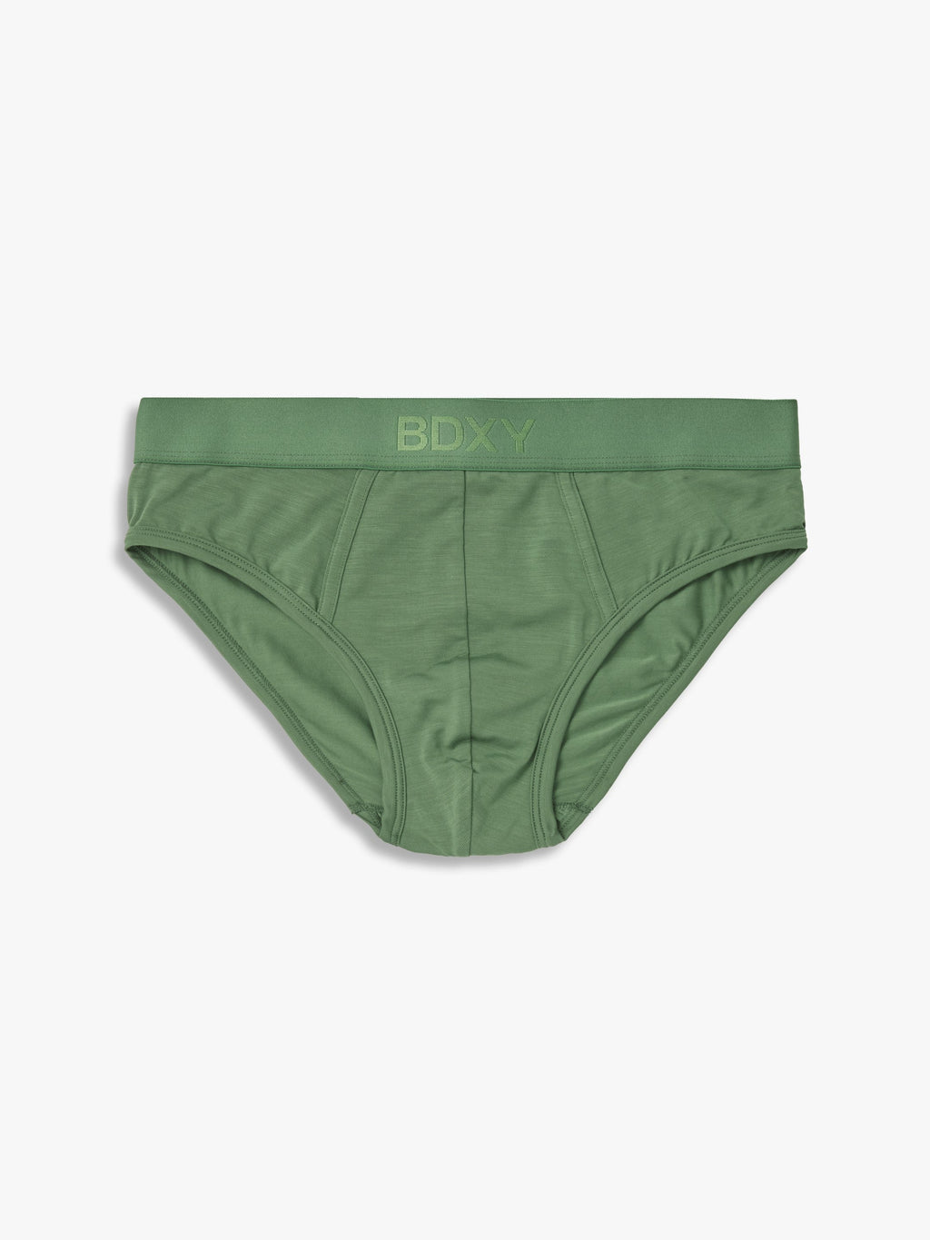 Green men's underwear with 'BDXY' branding on a white background