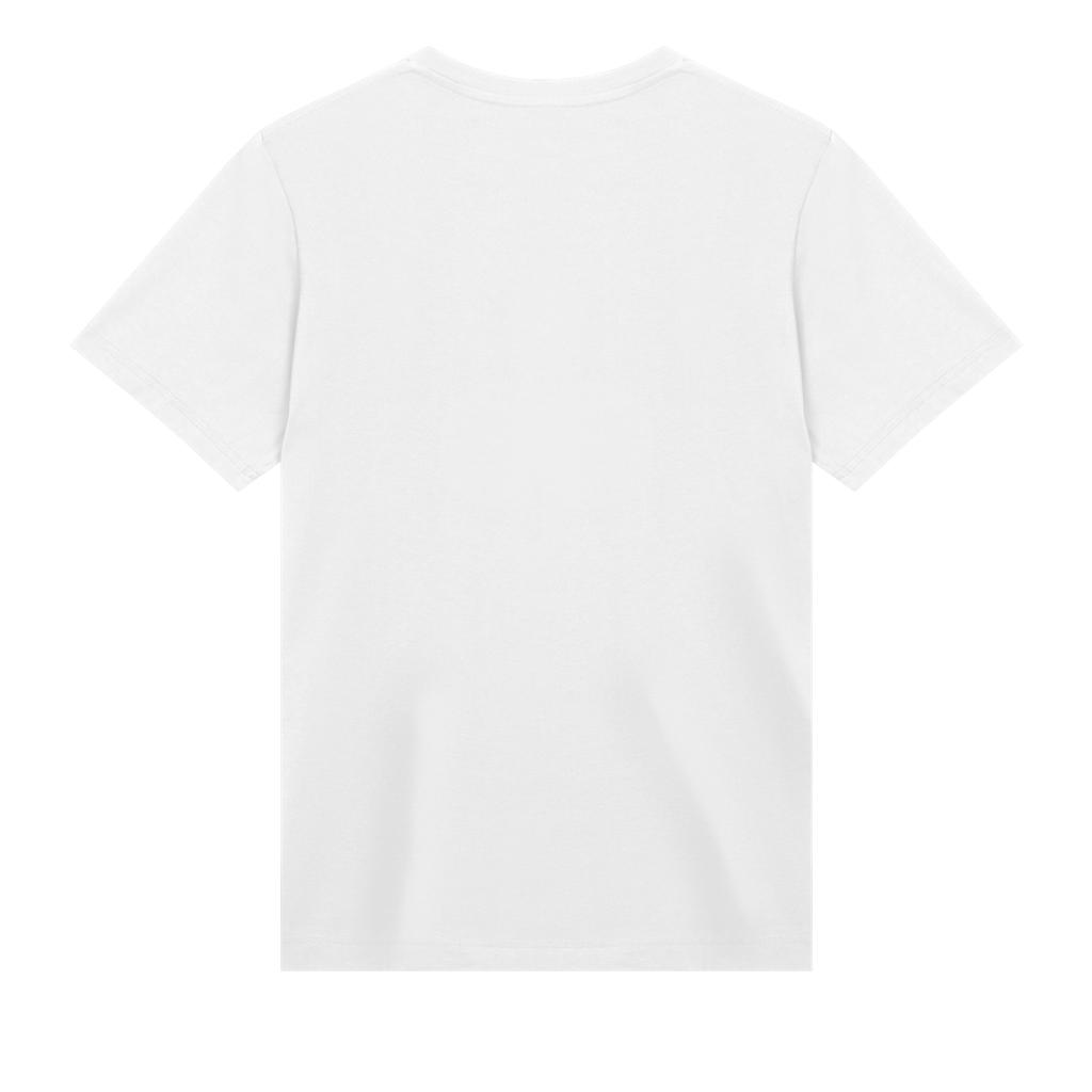 Plain white t-shirt on a light gray background